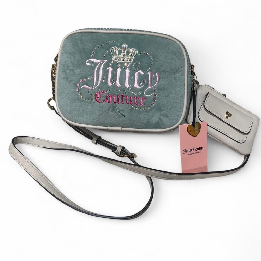 Juicy Couture Exclusive Dreamy Juicy Double Crossbody Sage/Crystal NWT